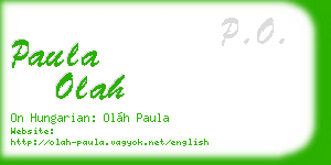 paula olah business card
